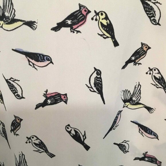 Blouse with Birds and Buttons on Back, Size Small - Picture 4 of 6